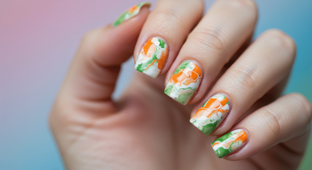 Abstract Tricolor Nail art