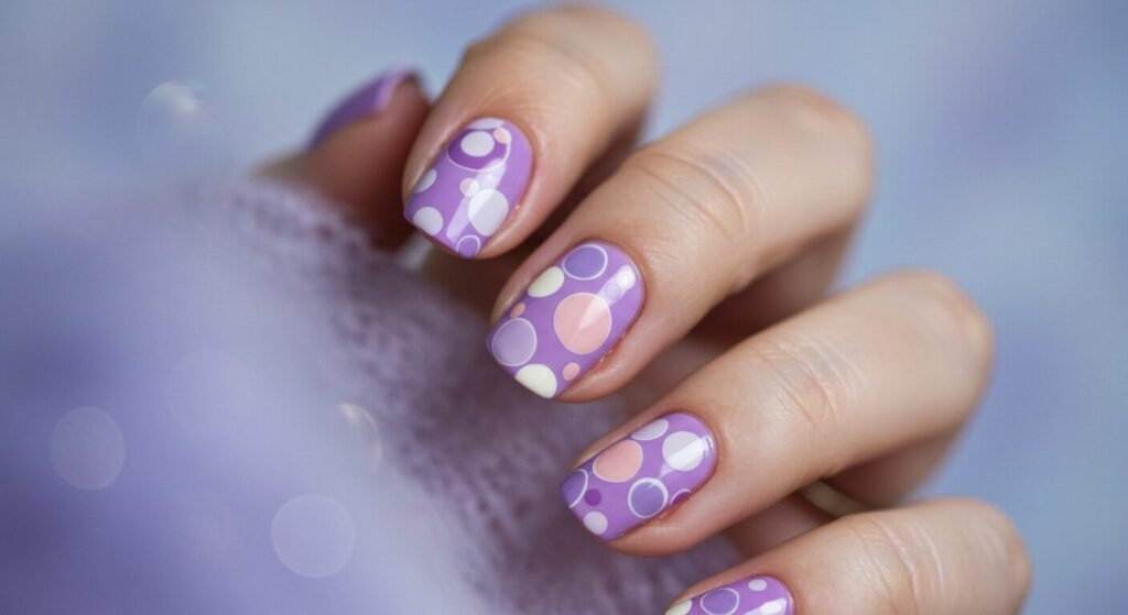 Circle design nail art
