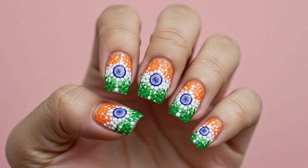 Dotted Tricolor Nail art