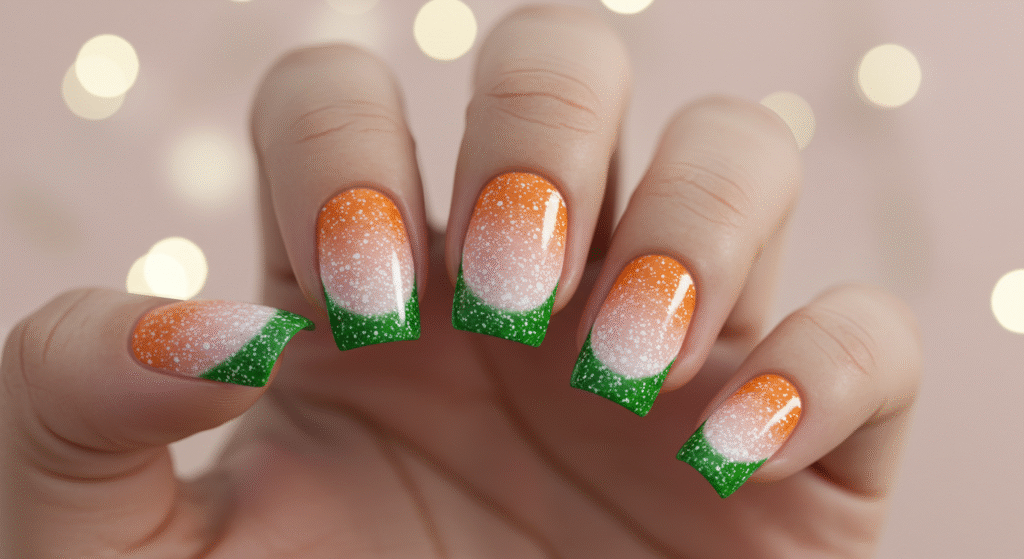 French Tip Tricolor Nail Art