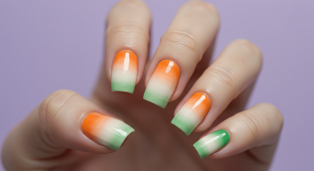 Gradient Tricolor Nail art