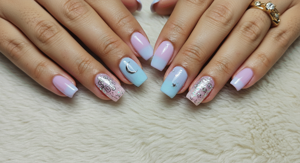 Moonlight Nail Art for Karwa Chauth