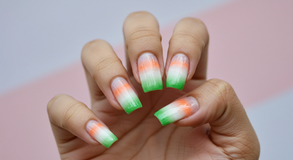 Ombre Tricolor Nails art