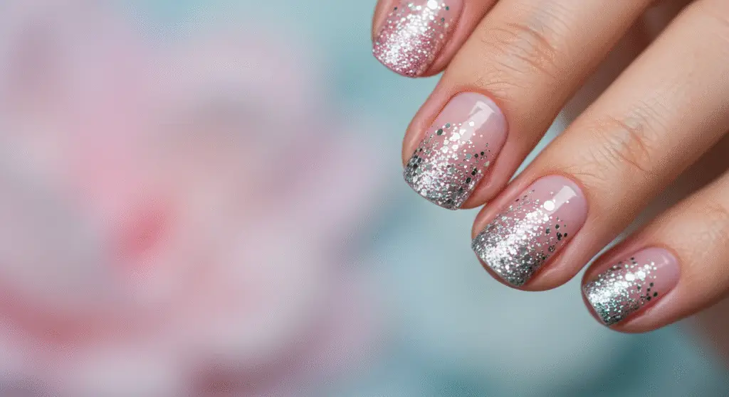 Simple glitter nail art