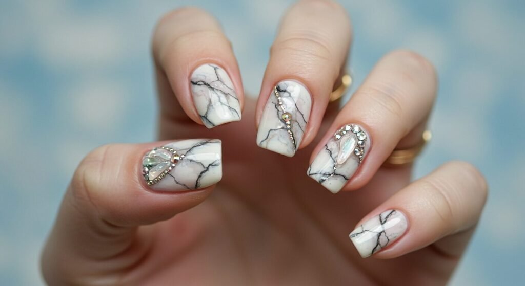 Stone design nail art