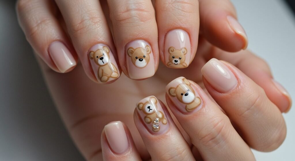 Teddy Nail Art