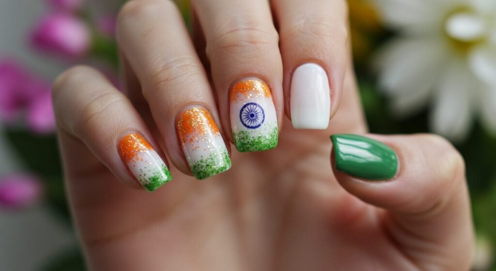 flag design nail art