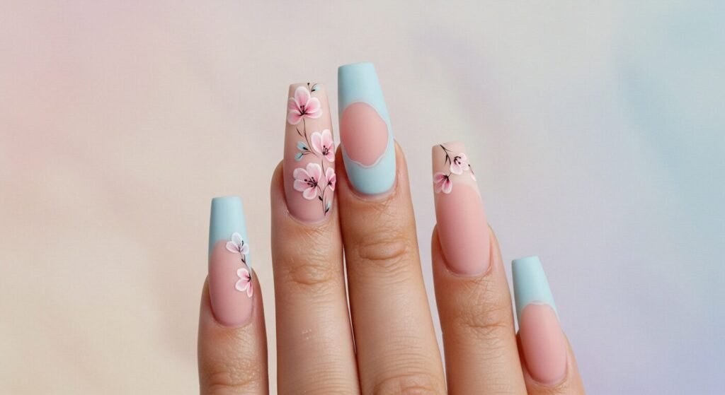 Beautiful Coffin Nails Design by beautyoura