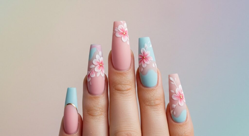 Beautiful Coffin Nails Designs by beautyoura