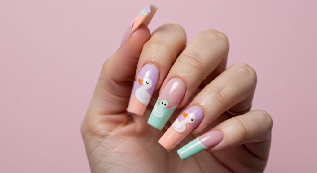 Duck and Flare Acrylic Nails by beautyoura