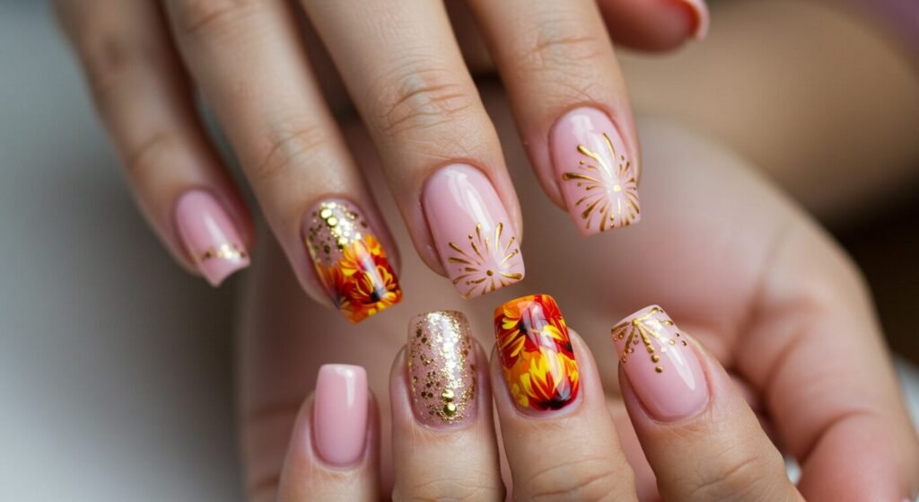 Lohri nail art design