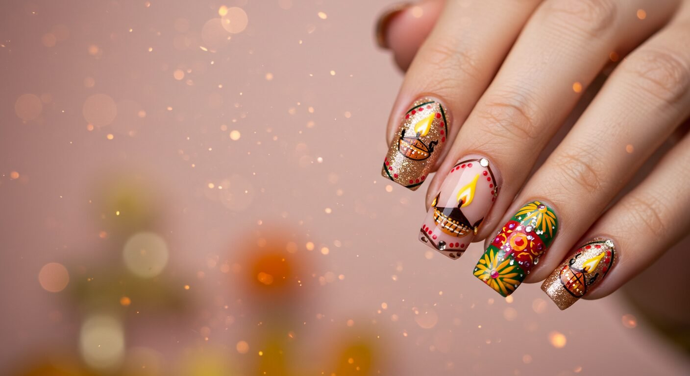 Lohri special nail art design