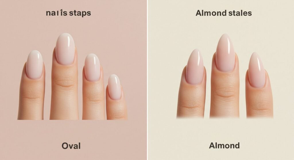 Oval Shaped Nails vs Almond by beautyoura