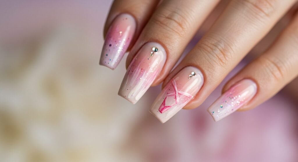ballerina shaped nails designs by beautyoura