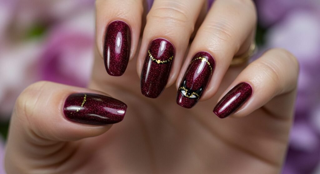 Red cat eye nails